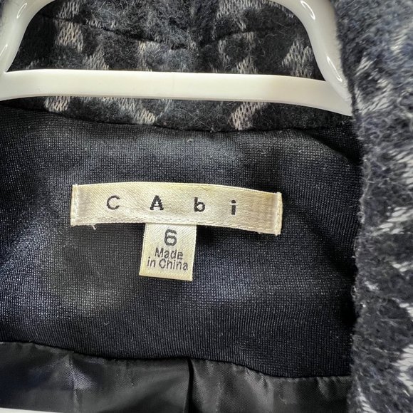 Cabi Jacquard Blazer size 6 Blue Paisley Textured Button Front Pockets Wool 109 - Picture 6 of 8